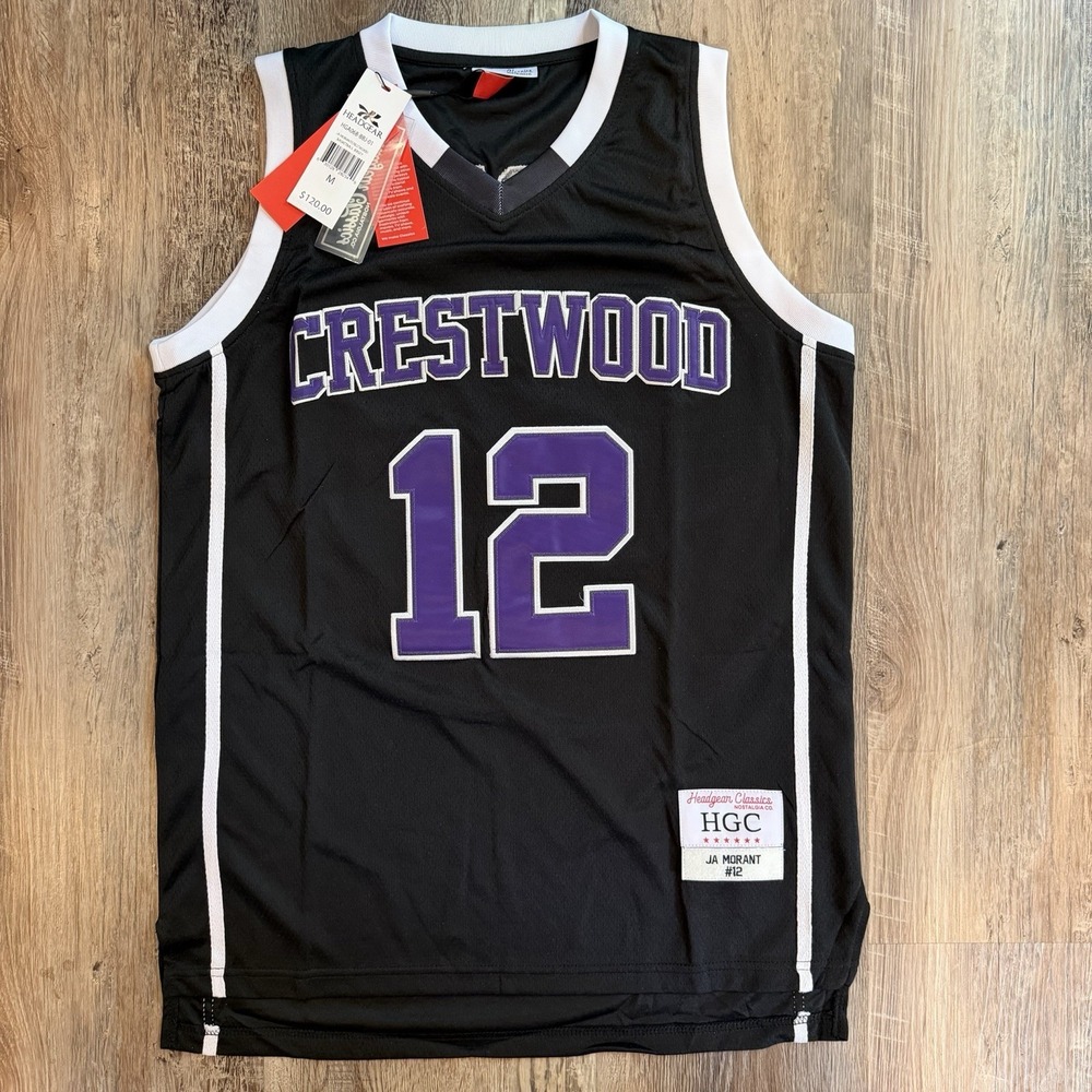 JA MORANT Crestwood High School Stitched Jersey Size M Headgear Classics NWT